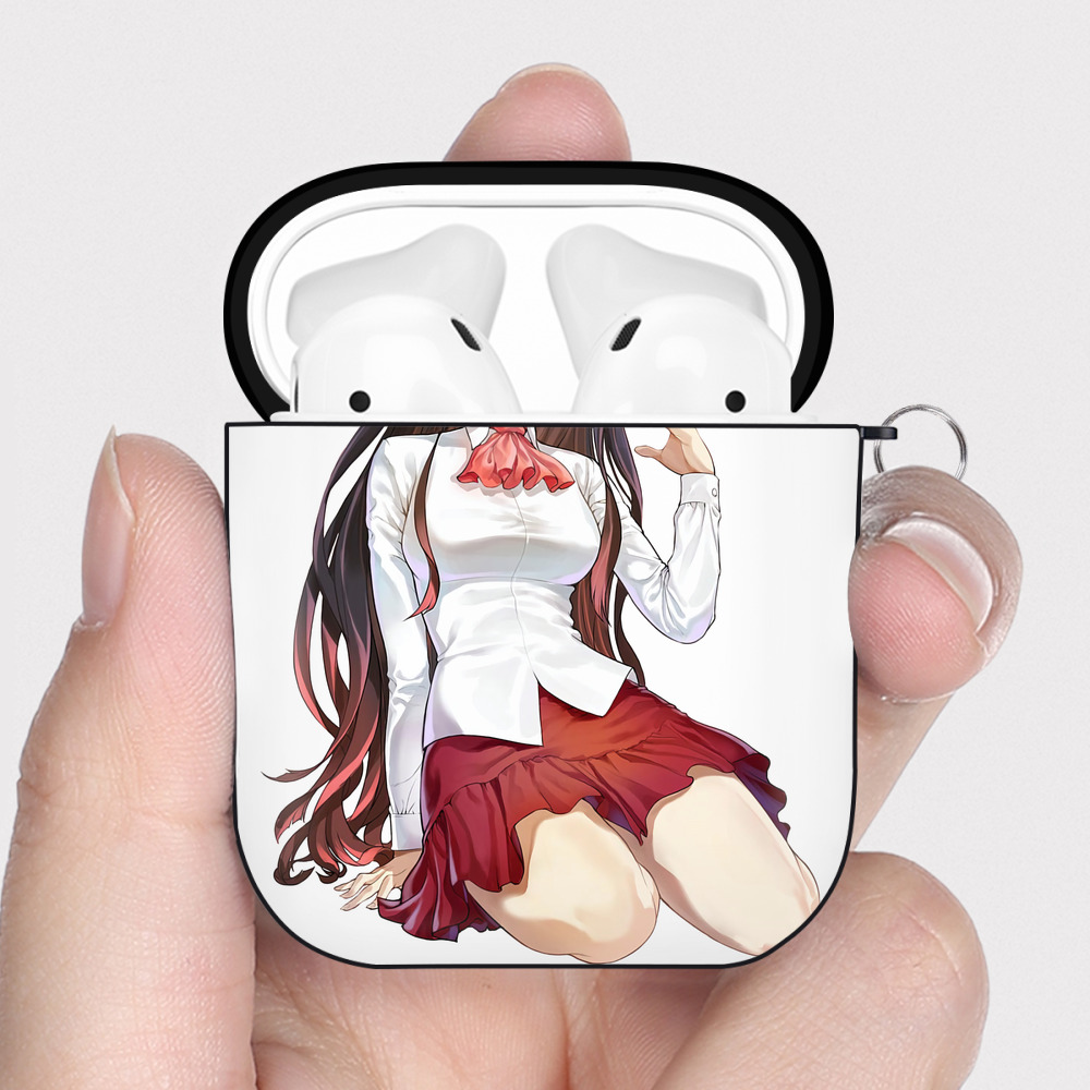 （画像用） 鬼滅の刃（きめつのやいば）竈門 禰󠄀豆子／かまど ねずこ Kamado Nezuko AirPods 第2世代保護ケース ハードシェル ブラック 耐衝撃・防指紋・カラビナ付き