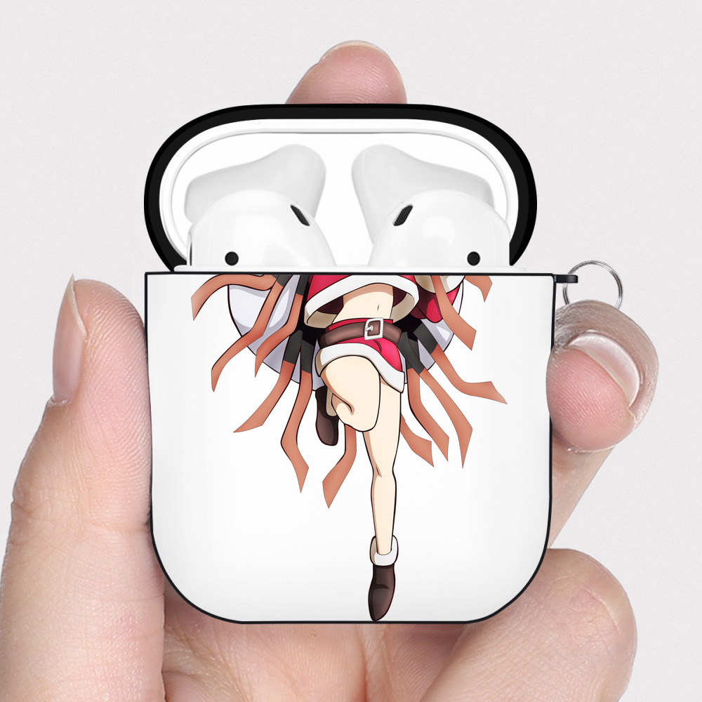 （画像用） 鬼滅の刃（きめつのやいば）竈門 禰󠄀豆子／かまど ねずこ Kamado Nezuko AirPods 第2世代保護ケース ハードシェル ブラック 耐衝撃・防指紋・カラビナ付き