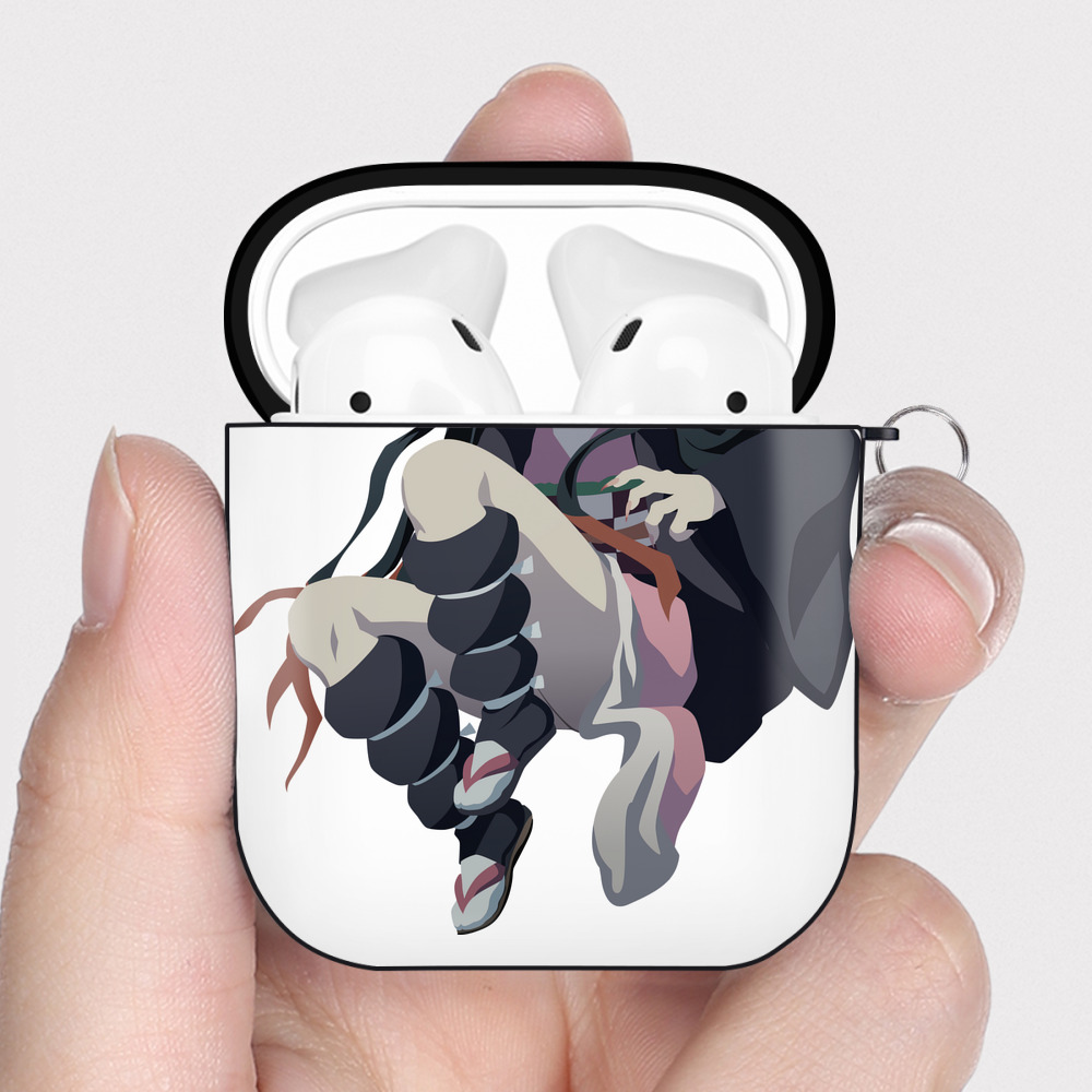 （画像用） 鬼滅の刃（きめつのやいば）竈門 禰󠄀豆子／かまど ねずこ Kamado Nezuko AirPods 第2世代保護ケース ハードシェル ブラック 耐衝撃・防指紋・カラビナ付き