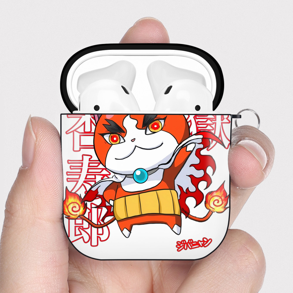 （画像用） 鬼滅の刃（きめつのやいば）炎柱-煉󠄁獄 杏寿郎／れんごく きょうじゅろう Rengoku Kyoujurou AirPods 第2世代保護ケース ハードシェル ブラック 耐衝撃・防指紋・カラビナ付き