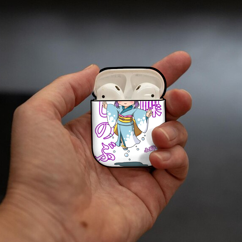鬼滅の刃（きめつのやいば）蟲柱-胡蝶 しのぶ／こちょう しのぶ Kochou Shinobu AirPods 第2世代保護ケース ハードシェル ブラック 耐衝撃・防指紋・カラビナ付き