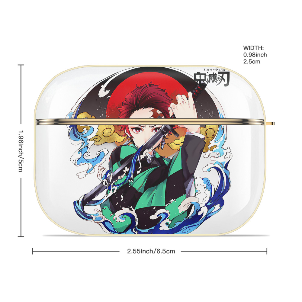鬼滅の刃 竈門 炭治郎／かまど たんじろう Kamado Tanjirou 【AirPods Pro用】ハードシェル保護ケース｜耐衝撃・防指紋・カラビナ付き商品仕様