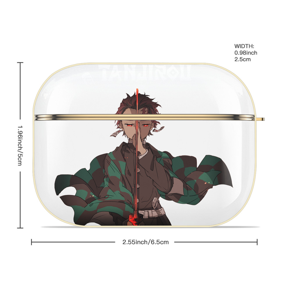 鬼滅の刃 竈門 炭治郎／かまど たんじろう Kamado Tanjirou 【AirPods Pro用】ハードシェル保護ケース｜耐衝撃・防指紋・カラビナ付き商品仕様