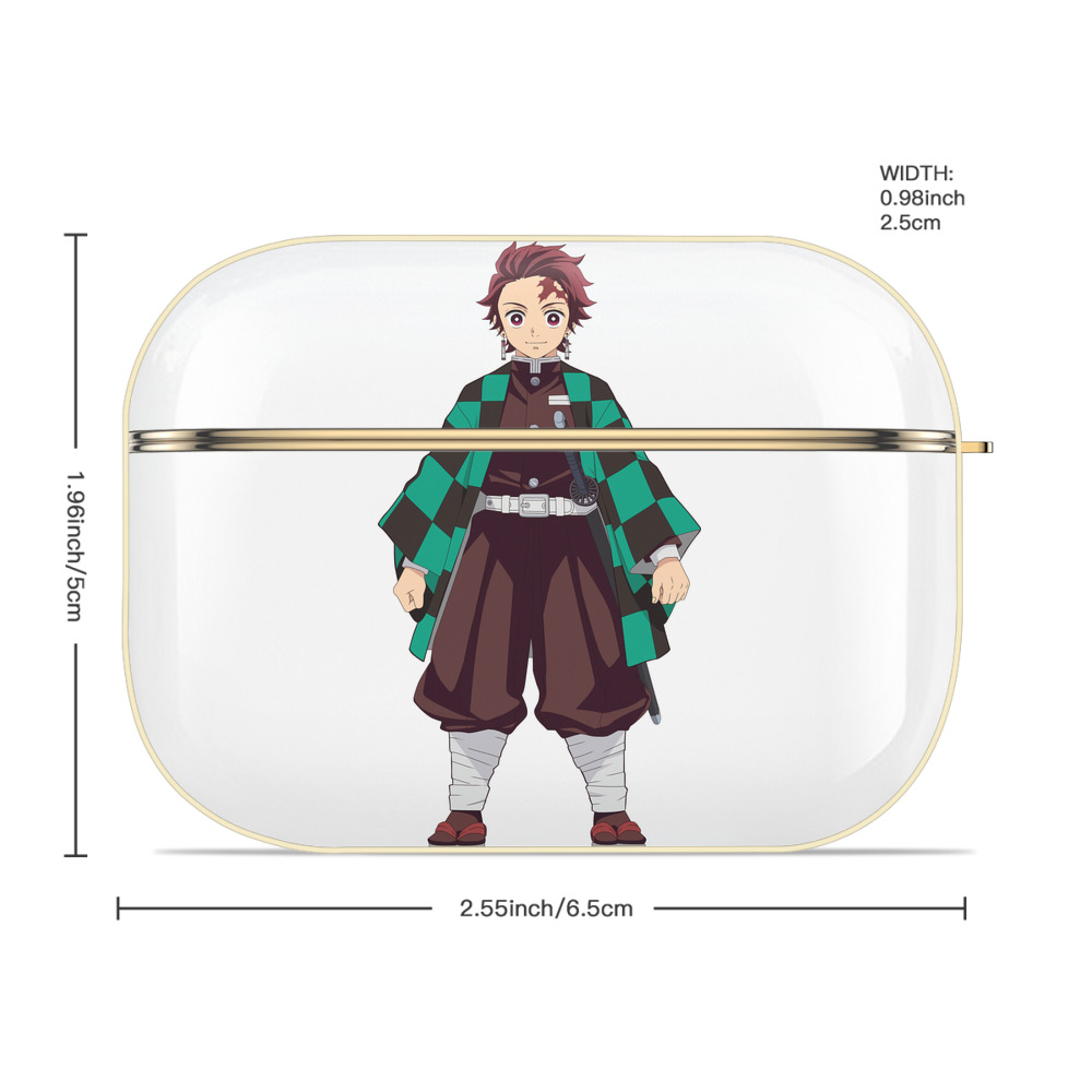 鬼滅の刃 竈門 炭治郎／かまど たんじろう Kamado Tanjirou 【AirPods Pro用】ハードシェル保護ケース｜耐衝撃・防指紋・カラビナ付き商品仕様