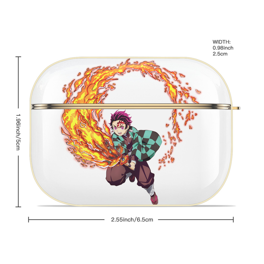 鬼滅の刃 竈門 炭治郎／かまど たんじろう Kamado Tanjirou 【AirPods Pro用】ハードシェル保護ケース｜耐衝撃・防指紋・カラビナ付き商品仕様