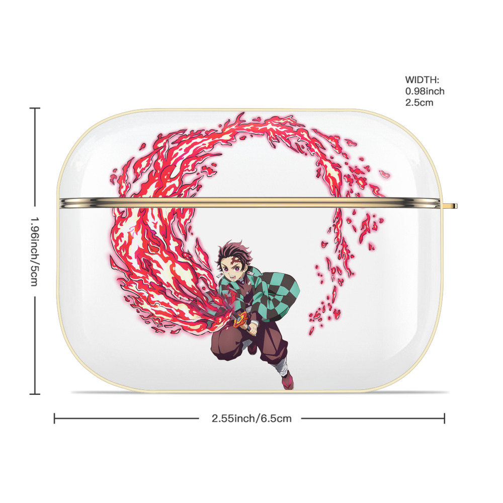 鬼滅の刃 竈門 炭治郎／かまど たんじろう Kamado Tanjirou 【AirPods Pro用】ハードシェル保護ケース｜耐衝撃・防指紋・カラビナ付き商品仕様