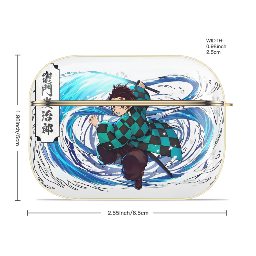 鬼滅の刃 竈門 炭治郎／かまど たんじろう Kamado Tanjirou 【AirPods Pro用】ハードシェル保護ケース｜耐衝撃・防指紋・カラビナ付き商品仕様