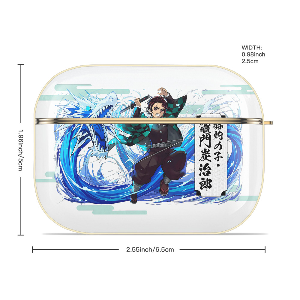 鬼滅の刃 竈門 炭治郎／かまど たんじろう Kamado Tanjirou 【AirPods Pro用】ハードシェル保護ケース｜耐衝撃・防指紋・カラビナ付き商品仕様