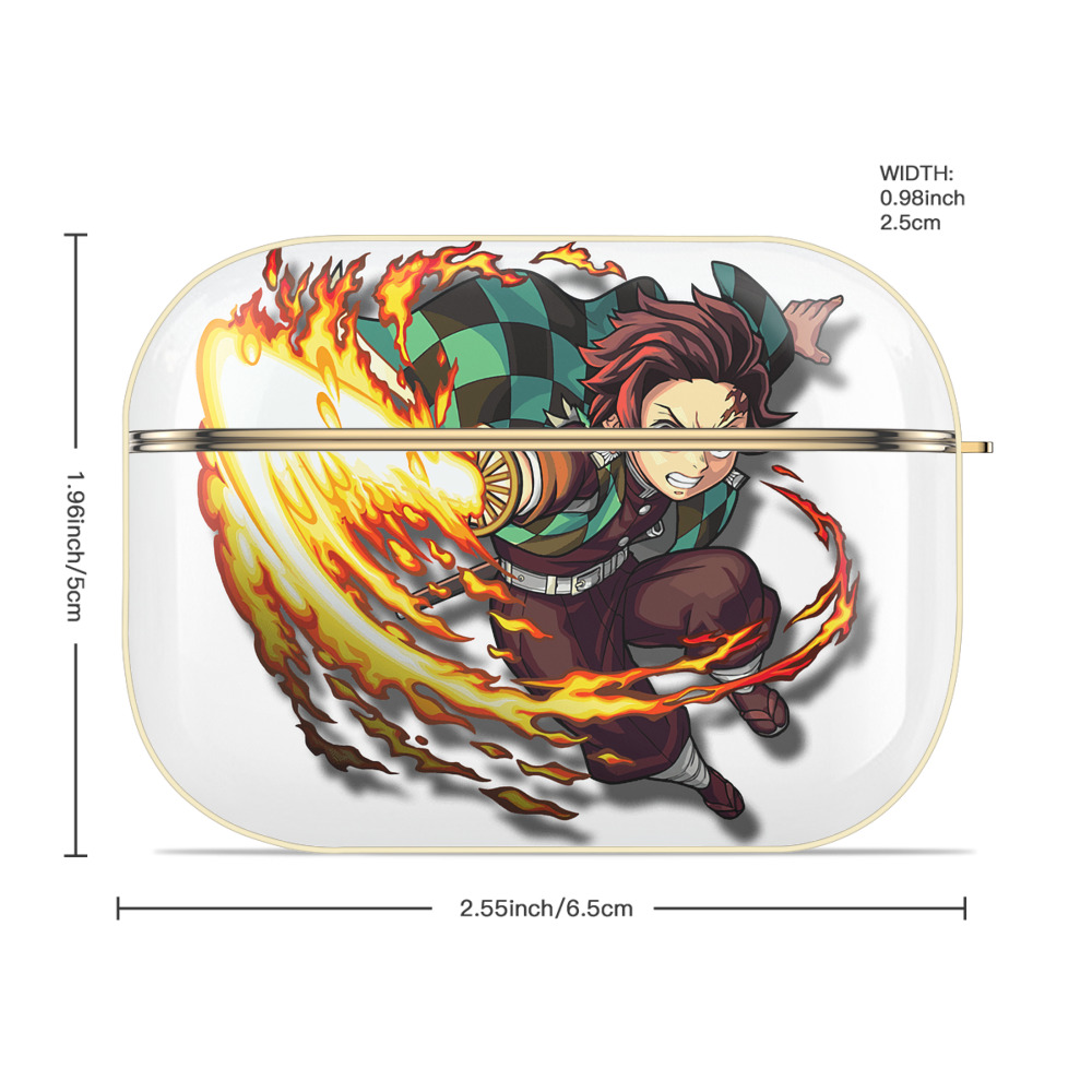 鬼滅の刃 竈門 炭治郎／かまど たんじろう Kamado Tanjirou 【AirPods Pro用】ハードシェル保護ケース｜耐衝撃・防指紋・カラビナ付き商品仕様