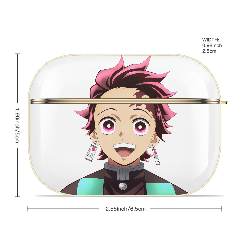 鬼滅の刃 竈門 炭治郎／かまど たんじろう Kamado Tanjirou 【AirPods Pro用】ハードシェル保護ケース｜耐衝撃・防指紋・カラビナ付き商品仕様