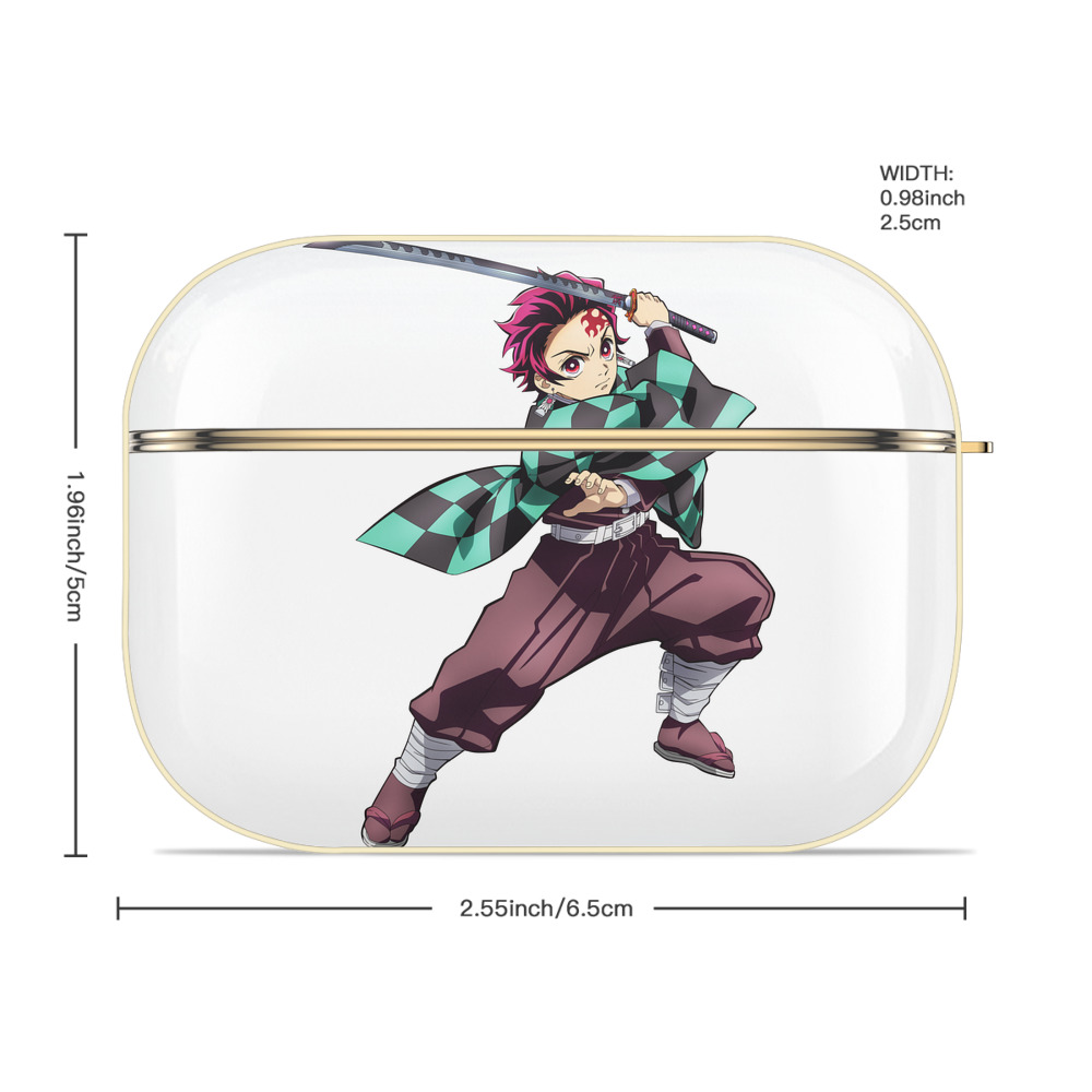 鬼滅の刃 竈門 炭治郎／かまど たんじろう Kamado Tanjirou 【AirPods Pro用】ハードシェル保護ケース｜耐衝撃・防指紋・カラビナ付き商品仕様