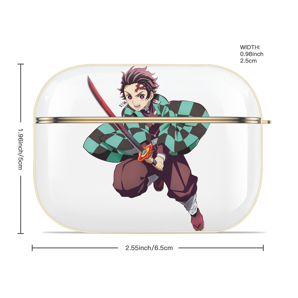 鬼滅の刃 竈門 炭治郎／かまど たんじろう Kamado Tanjirou 【AirPods Pro用】ハードシェル保護ケース｜耐衝撃・防指紋・カラビナ付き商品仕様