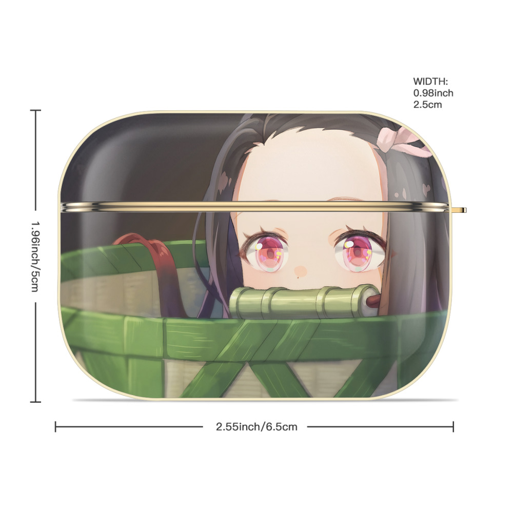 鬼滅の刃（きめつのやいば）竈門 禰󠄀豆子／かまど ねずこ Kamado Nezuko 【AirPods Pro用】ハードシェル保護ケース｜耐衝撃・防指紋・カラビナ付き商品仕様