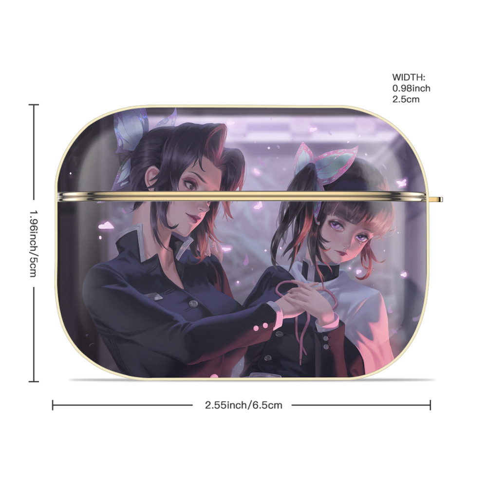 鬼滅の刃（きめつのやいば）蟲柱-胡蝶 しのぶ／こちょう しのぶ Kochou Shinobu 【AirPods Pro用】ハードシェル保護ケース｜耐衝撃・防指紋・カラビナ付き商品仕様