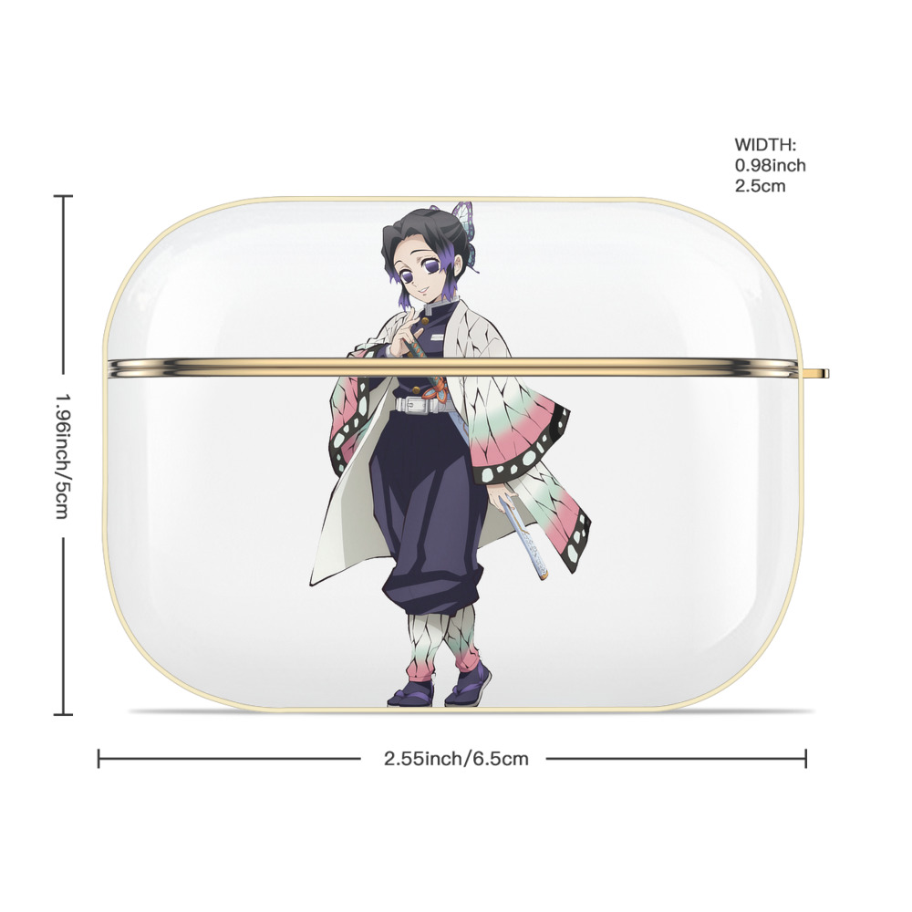 鬼滅の刃（きめつのやいば）蟲柱-胡蝶 しのぶ／こちょう しのぶ Kochou Shinobu 【AirPods Pro用】ハードシェル保護ケース｜耐衝撃・防指紋・カラビナ付き商品仕様