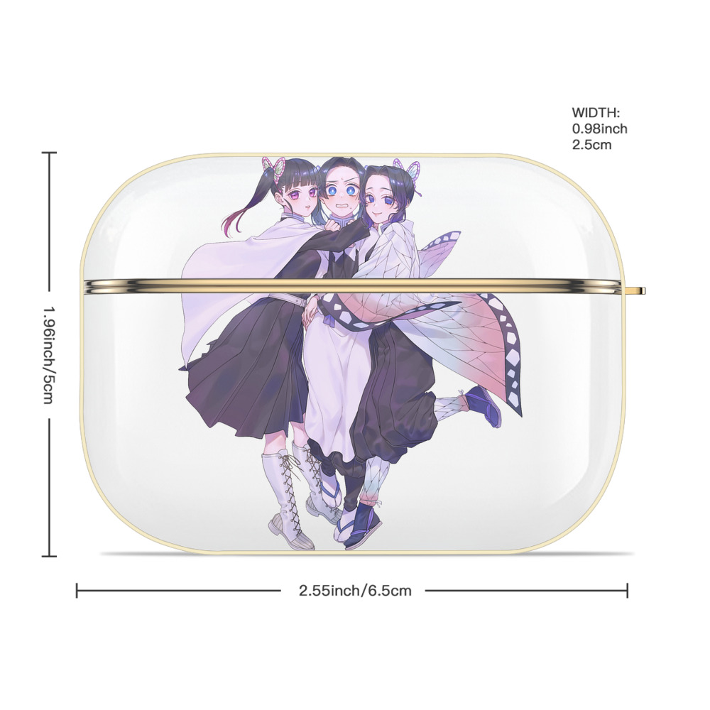 鬼滅の刃（きめつのやいば）蟲柱-胡蝶 しのぶ／こちょう しのぶ Kochou Shinobu 【AirPods Pro用】ハードシェル保護ケース｜耐衝撃・防指紋・カラビナ付き商品仕様