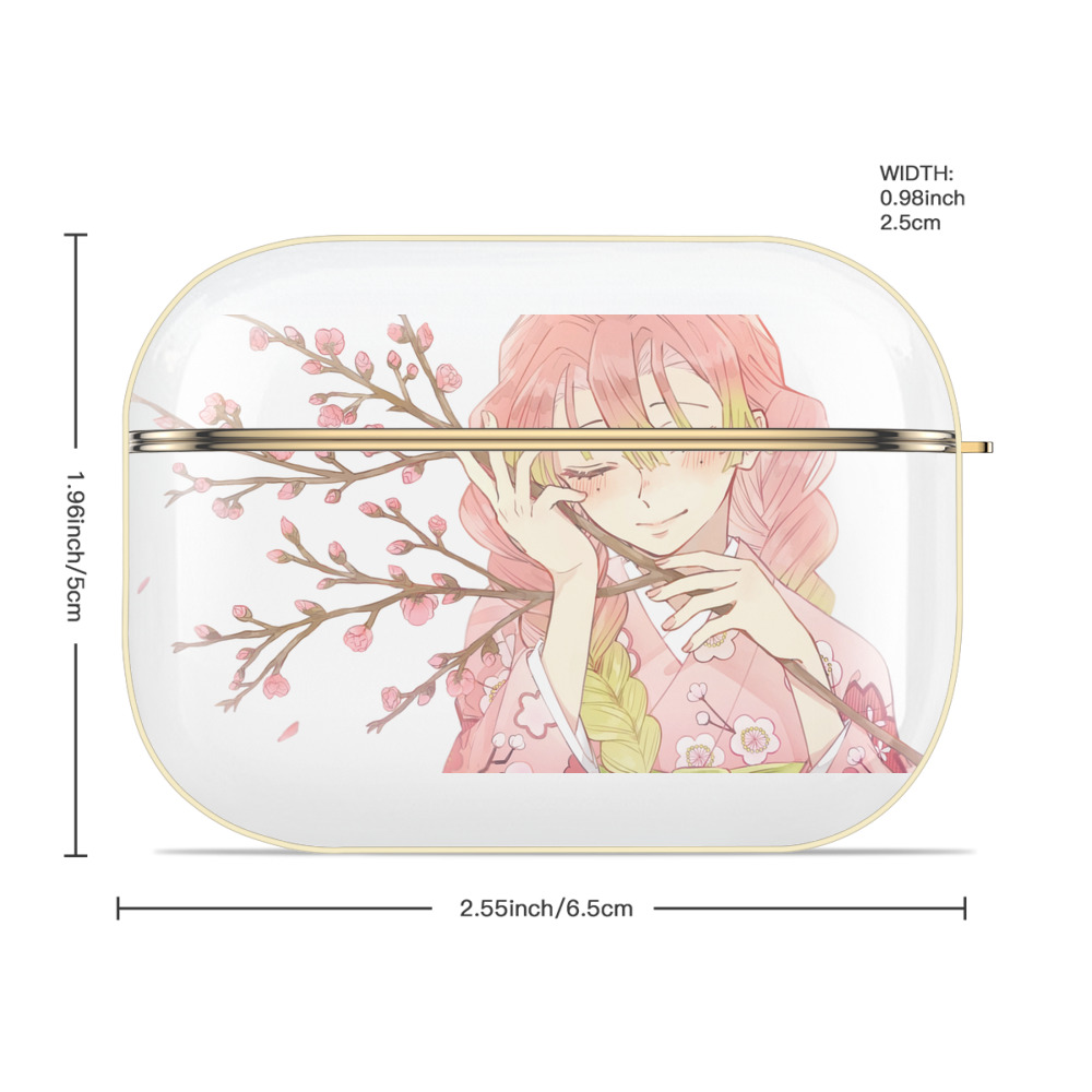 鬼滅の刃（きめつのやいば）恋柱-甘露寺 蜜璃／かんろじ みつり Kanroji Mitsuri 【AirPods Pro用】ハードシェル保護ケース｜耐衝撃・防指紋・カラビナ付き商品仕様