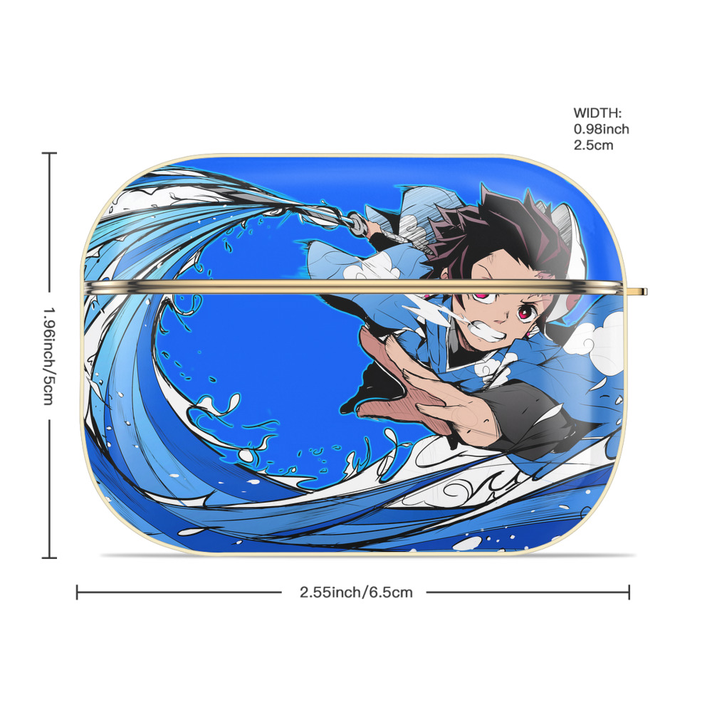 鬼滅の刃（きめつのやいば）竈門 炭治郎／かまど たんじろう Kamado Tanjirou 【AirPods Pro用】ハードシェル保護ケース｜耐衝撃・防指紋・カラビナ付き商品仕様