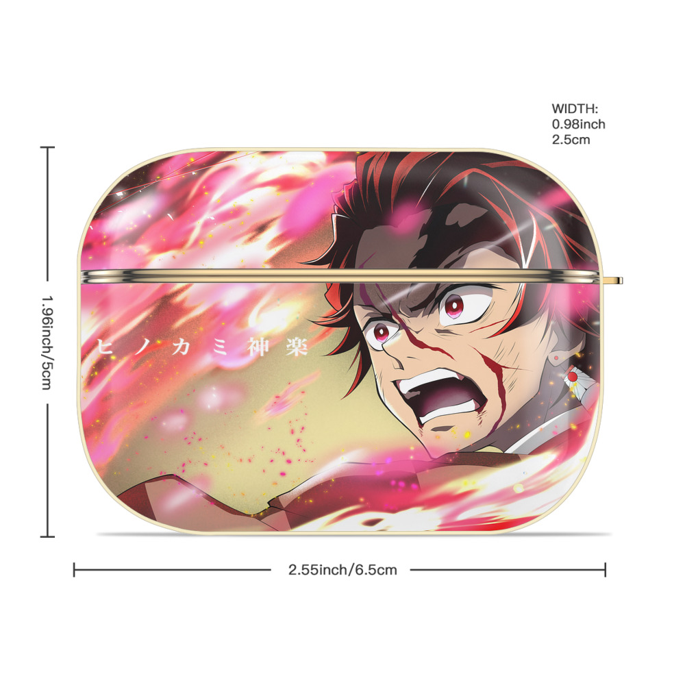 鬼滅の刃（きめつのやいば）竈門 炭治郎／かまど たんじろう Kamado Tanjirou 【AirPods Pro用】ハードシェル保護ケース｜耐衝撃・防指紋・カラビナ付き商品仕様