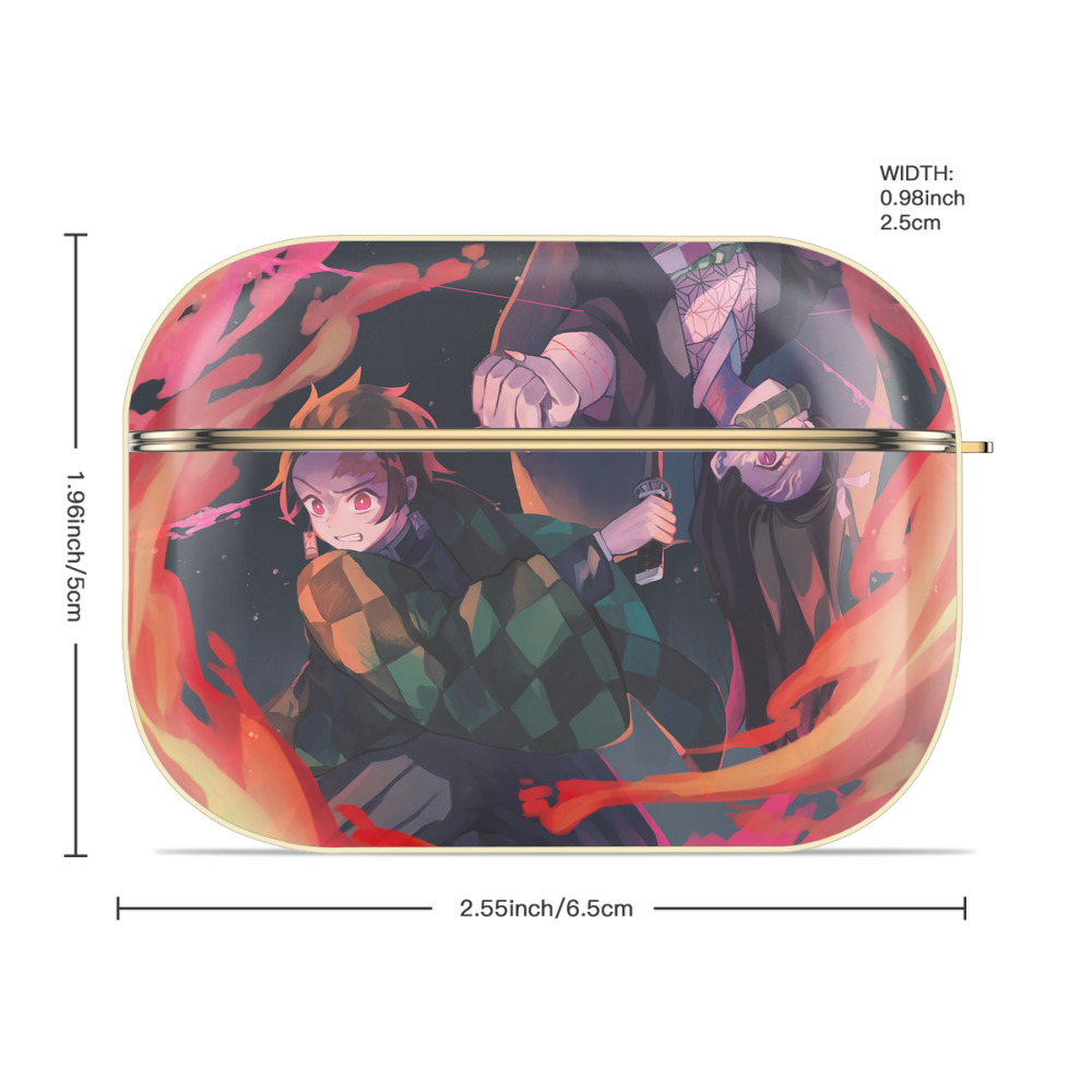 鬼滅の刃（きめつのやいば）竈門 炭治郎／かまど たんじろう Kamado Tanjirou 【AirPods Pro用】ハードシェル保護ケース｜耐衝撃・防指紋・カラビナ付き商品仕様