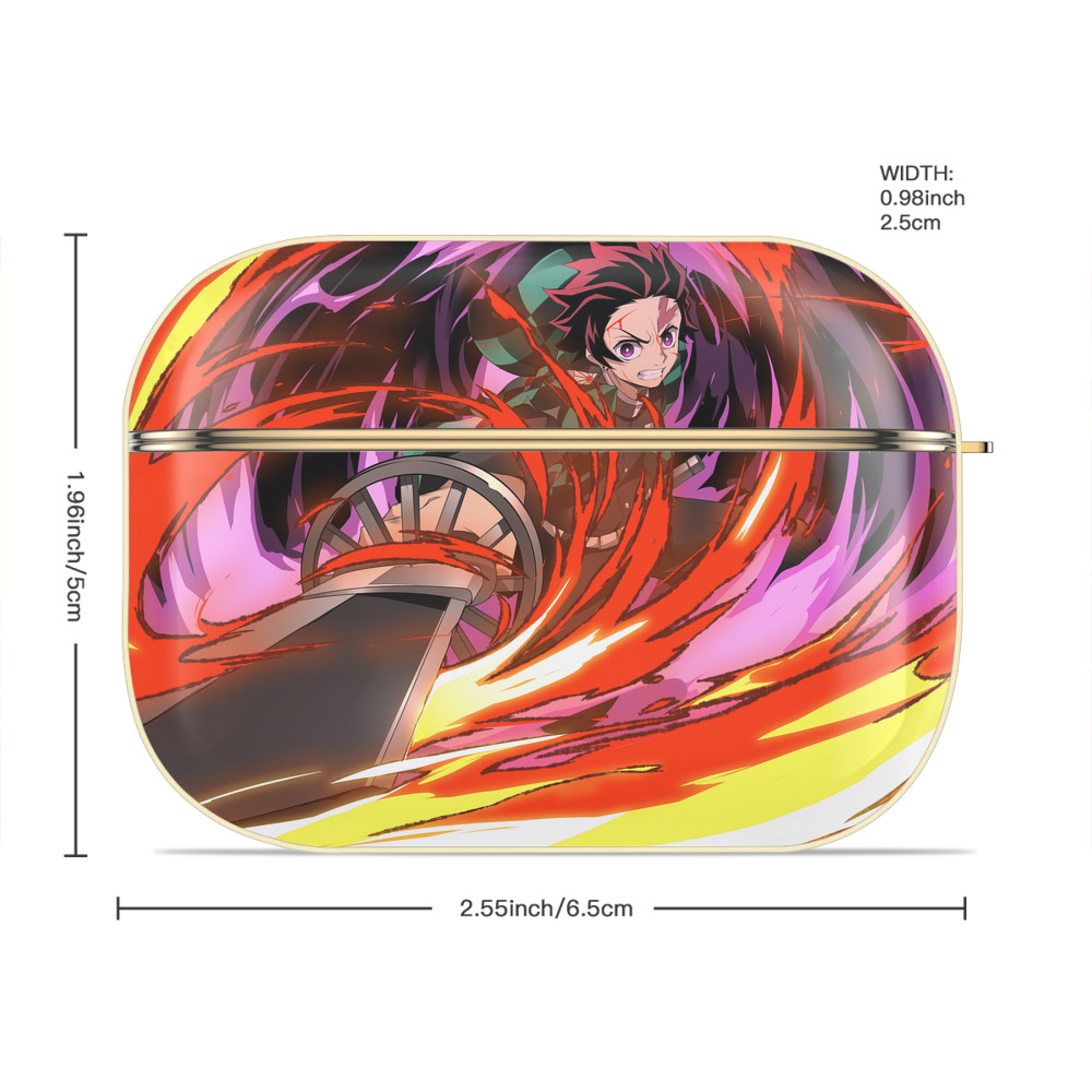 鬼滅の刃（きめつのやいば）竈門 炭治郎／かまど たんじろう Kamado Tanjirou 【AirPods Pro用】ハードシェル保護ケース｜耐衝撃・防指紋・カラビナ付き商品仕様