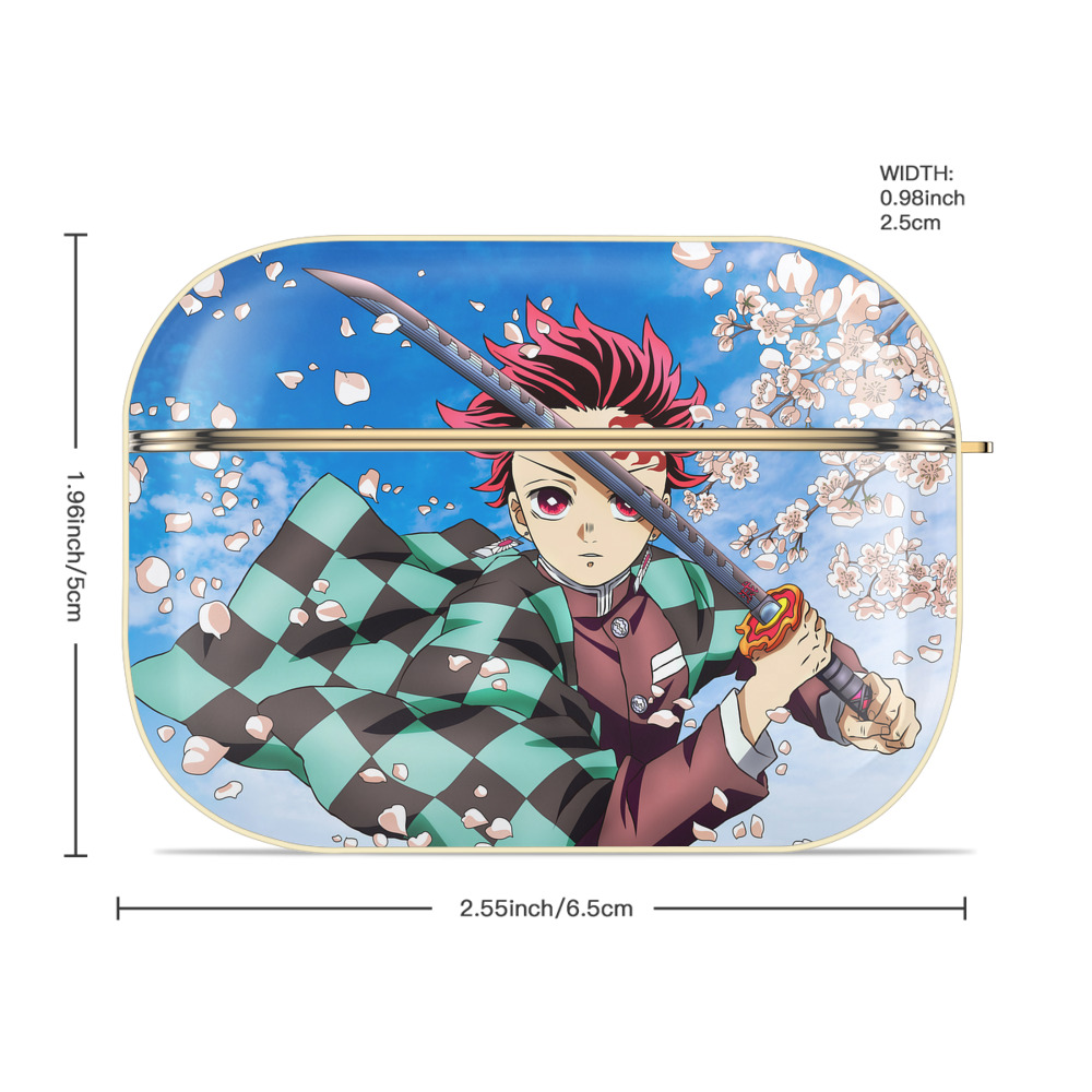鬼滅の刃（きめつのやいば）竈門 炭治郎／かまど たんじろう Kamado Tanjirou 【AirPods Pro用】ハードシェル保護ケース｜耐衝撃・防指紋・カラビナ付き商品仕様