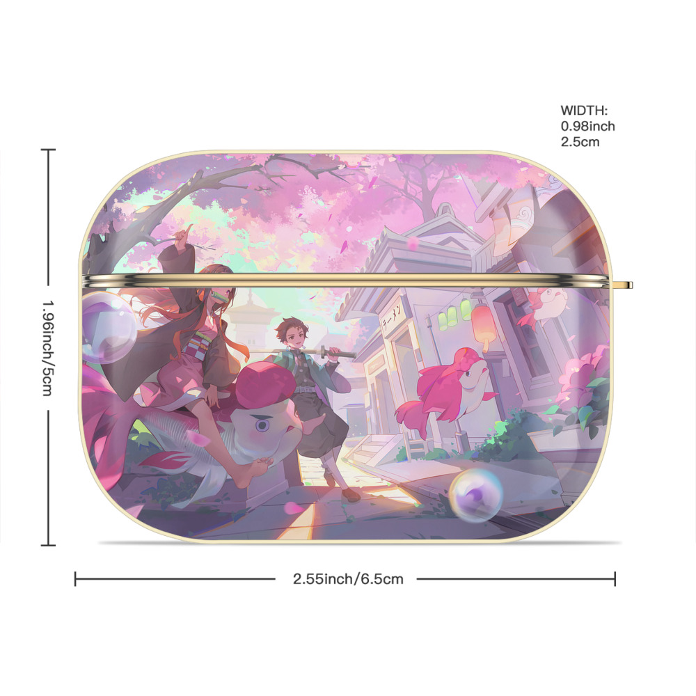 鬼滅の刃（きめつのやいば）竈門 炭治郎／かまど たんじろう Kamado Tanjirou 【AirPods Pro用】ハードシェル保護ケース｜耐衝撃・防指紋・カラビナ付き商品仕様