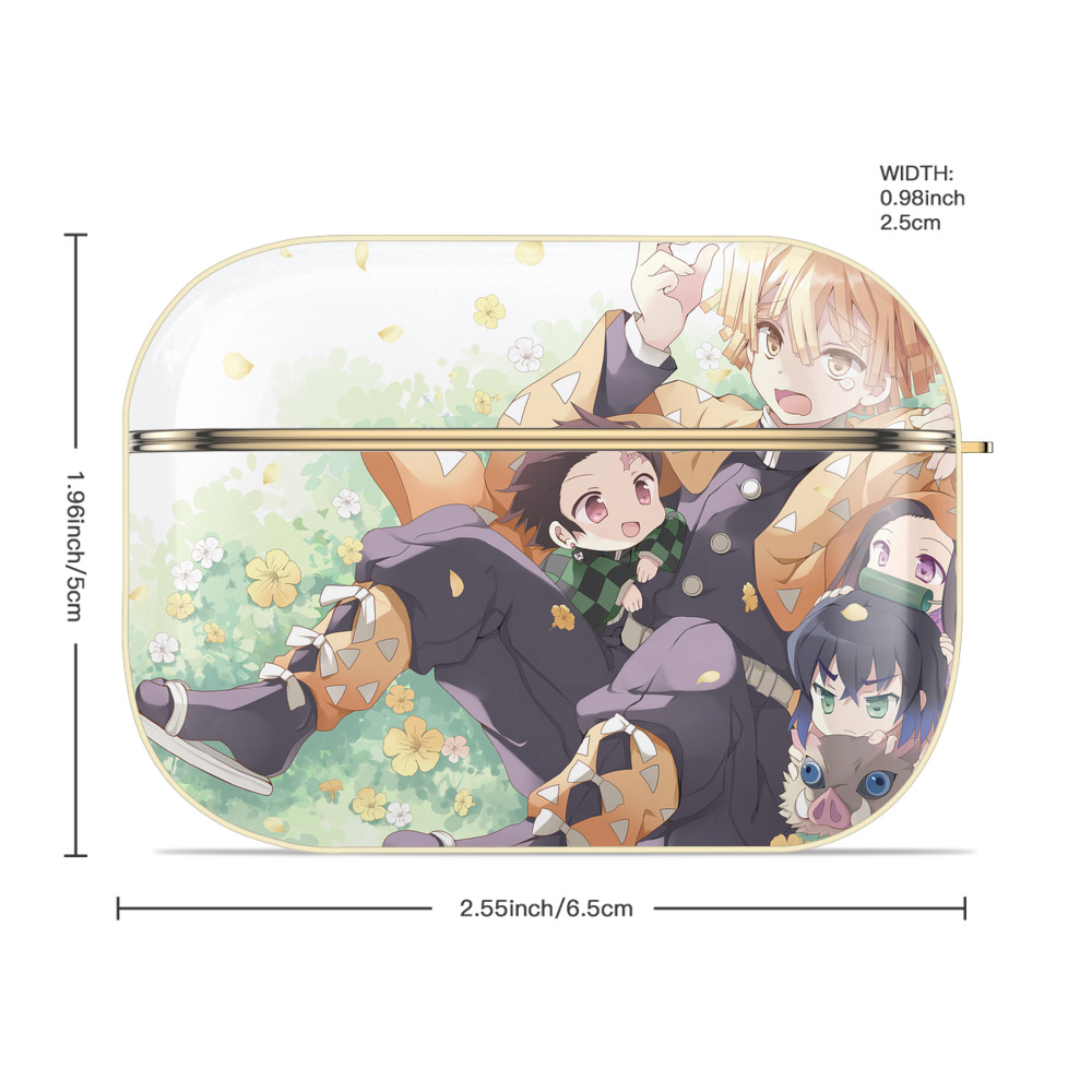 鬼滅の刃（きめつのやいば）竈門 炭治郎／かまど たんじろう Kamado Tanjirou 【AirPods Pro用】ハードシェル保護ケース｜耐衝撃・防指紋・カラビナ付き商品仕様