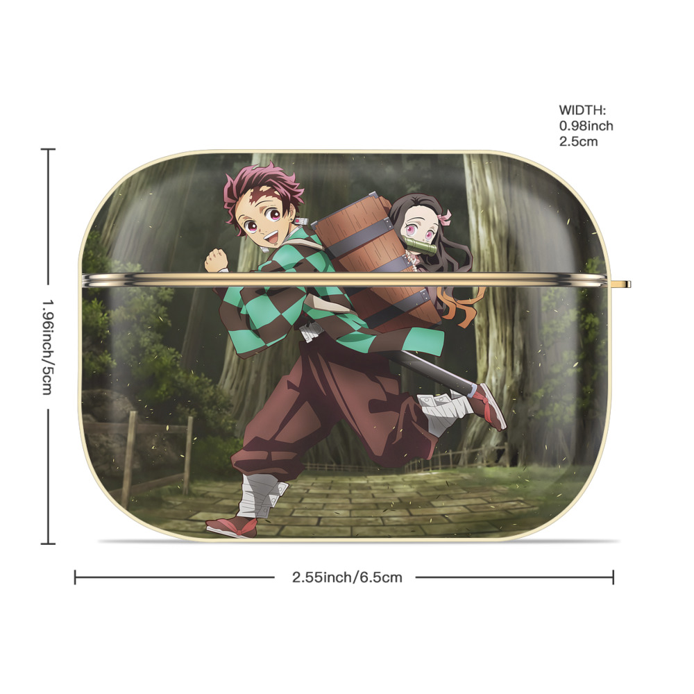 鬼滅の刃（きめつのやいば）竈門 炭治郎／かまど たんじろう Kamado Tanjirou 【AirPods Pro用】ハードシェル保護ケース｜耐衝撃・防指紋・カラビナ付き商品仕様