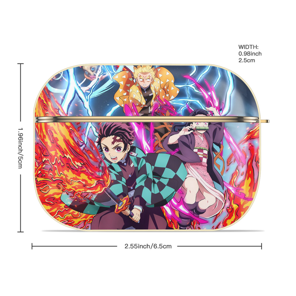 鬼滅の刃（きめつのやいば）竈門 炭治郎／かまど たんじろう Kamado Tanjirou 【AirPods Pro用】ハードシェル保護ケース｜耐衝撃・防指紋・カラビナ付き商品仕様
