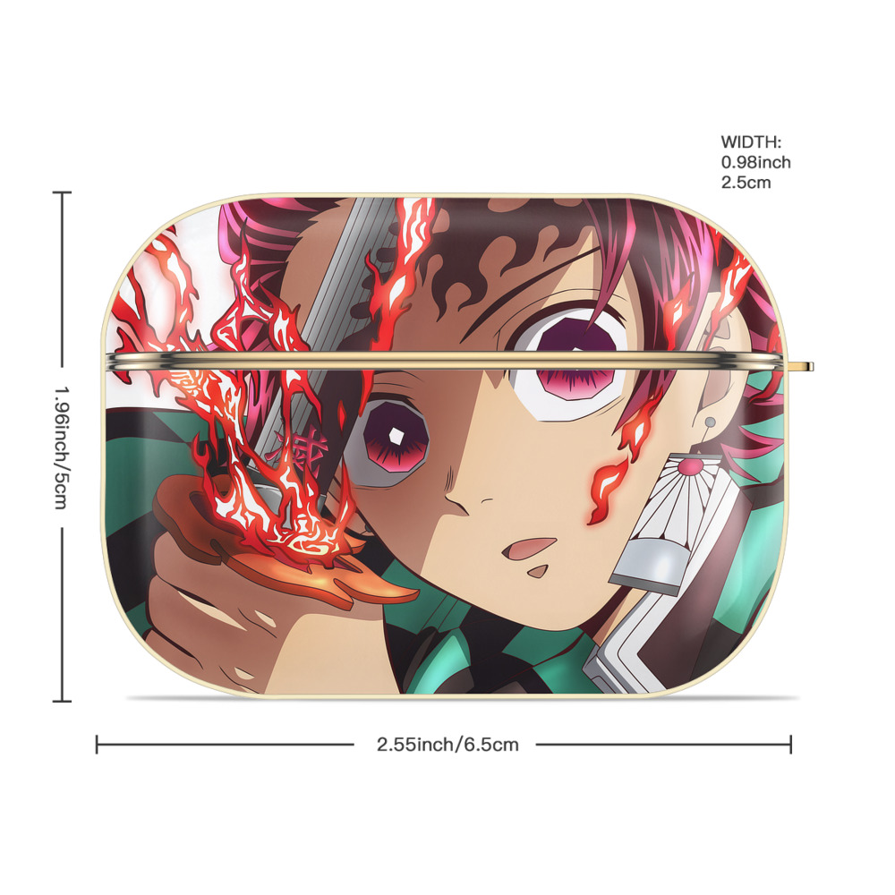 鬼滅の刃（きめつのやいば）竈門 炭治郎／かまど たんじろう Kamado Tanjirou 【AirPods Pro用】ハードシェル保護ケース｜耐衝撃・防指紋・カラビナ付き商品仕様