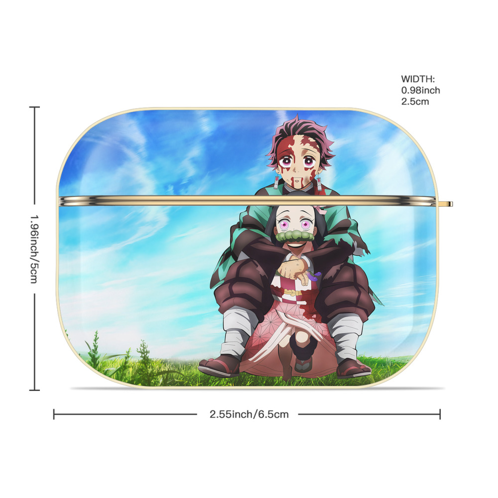鬼滅の刃（きめつのやいば）竈門 炭治郎／かまど たんじろう Kamado Tanjirou 【AirPods Pro用】ハードシェル保護ケース｜耐衝撃・防指紋・カラビナ付き商品仕様