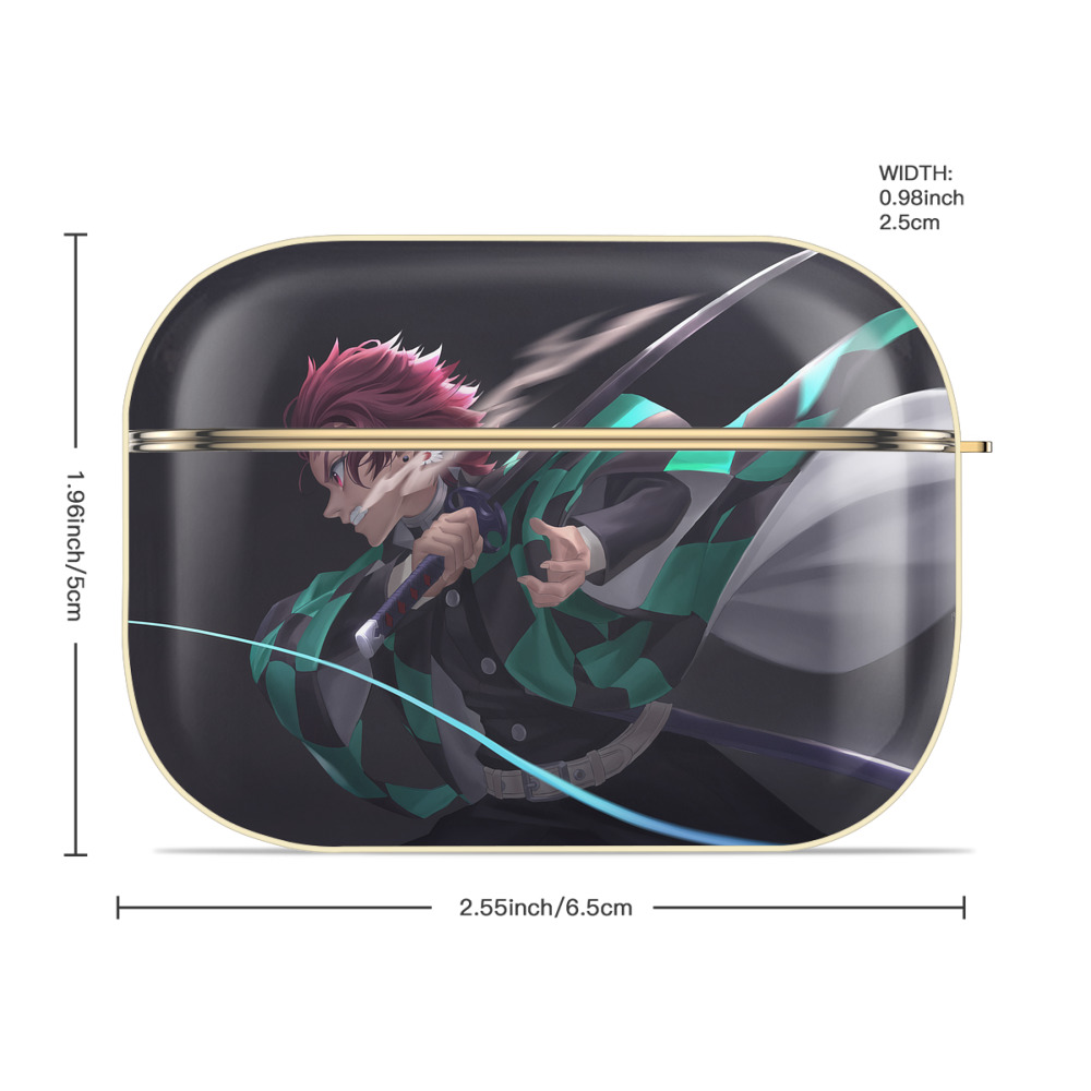 鬼滅の刃（きめつのやいば）竈門 炭治郎／かまど たんじろう Kamado Tanjirou 【AirPods Pro用】ハードシェル保護ケース｜耐衝撃・防指紋・カラビナ付き商品仕様