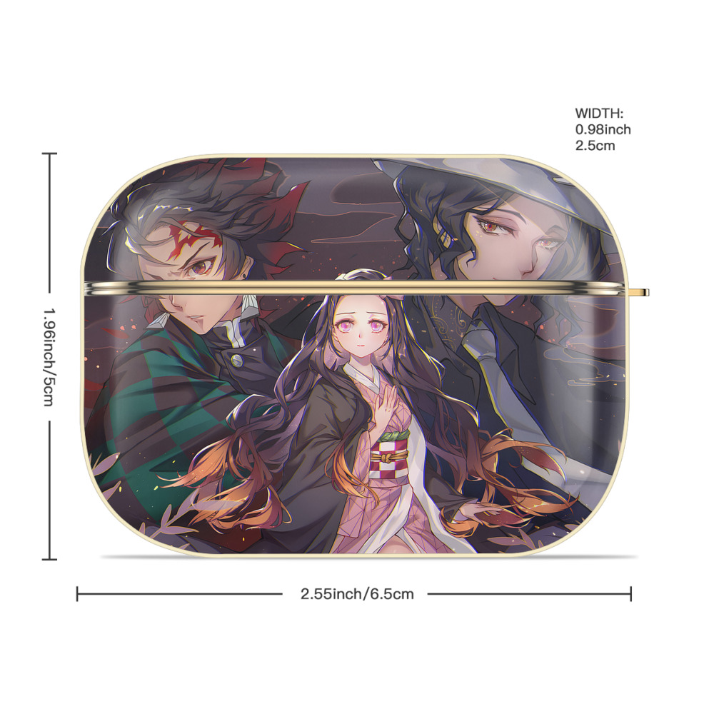 鬼滅の刃（きめつのやいば）竈門 炭治郎／かまど たんじろう Kamado Tanjirou 【AirPods Pro用】ハードシェル保護ケース｜耐衝撃・防指紋・カラビナ付き商品仕様