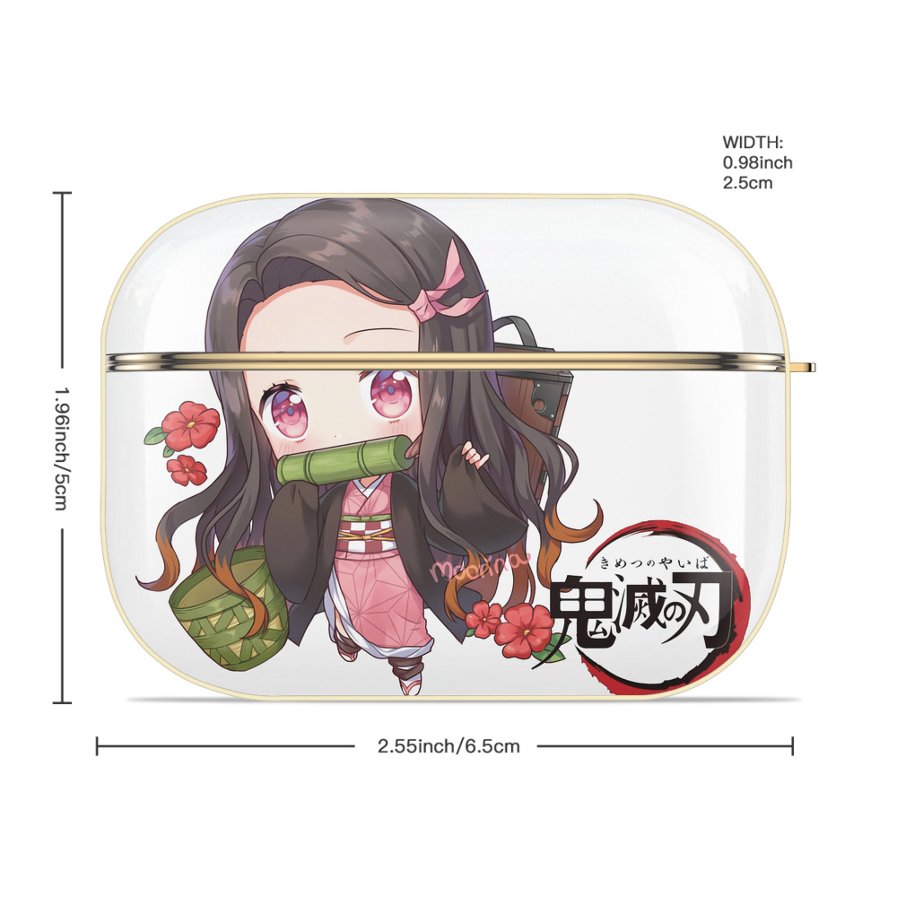 鬼滅の刃（きめつのやいば）竈門 禰󠄀豆子／かまど ねずこ Kamado Nezuko 【AirPods Pro用】ハードシェル保護ケース｜耐衝撃・防指紋・カラビナ付き商品仕様