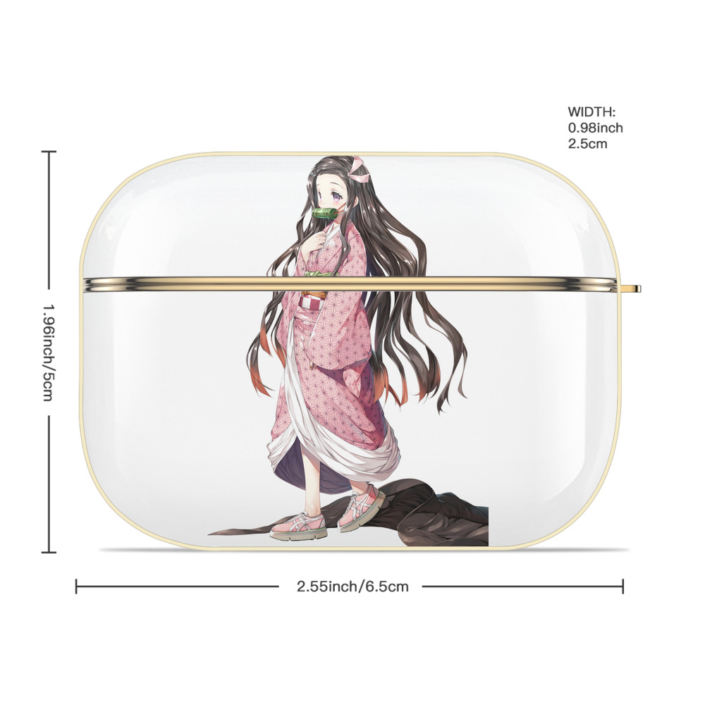 鬼滅の刃（きめつのやいば）竈門 禰󠄀豆子／かまど ねずこ Kamado Nezuko 【AirPods Pro用】ハードシェル保護ケース｜耐衝撃・防指紋・カラビナ付き商品仕様