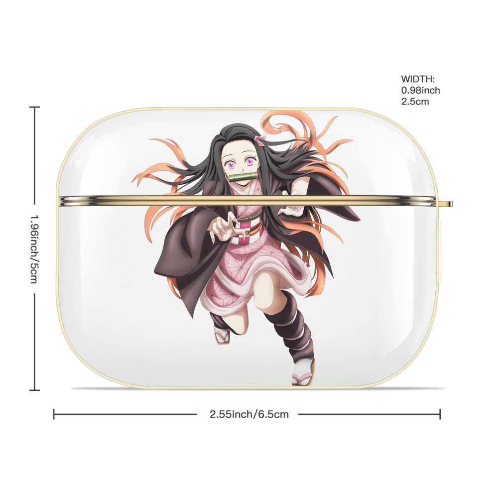 鬼滅の刃（きめつのやいば）竈門 禰󠄀豆子／かまど ねずこ Kamado Nezuko 【AirPods Pro用】ハードシェル保護ケース｜耐衝撃・防指紋・カラビナ付き商品仕様
