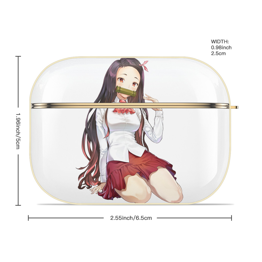 鬼滅の刃（きめつのやいば）竈門 禰󠄀豆子／かまど ねずこ Kamado Nezuko 【AirPods Pro用】ハードシェル保護ケース｜耐衝撃・防指紋・カラビナ付き商品仕様