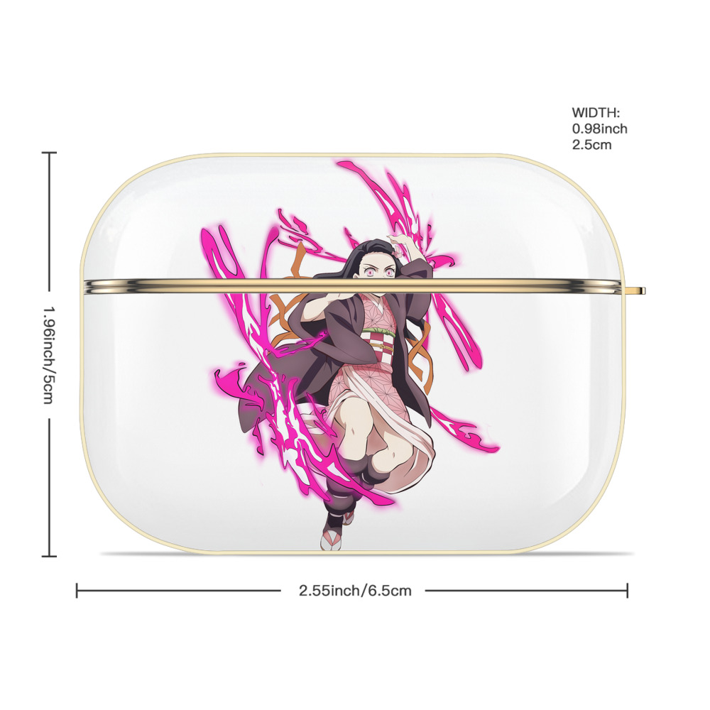 鬼滅の刃（きめつのやいば）竈門 禰󠄀豆子／かまど ねずこ Kamado Nezuko 【AirPods Pro用】ハードシェル保護ケース｜耐衝撃・防指紋・カラビナ付き商品仕様