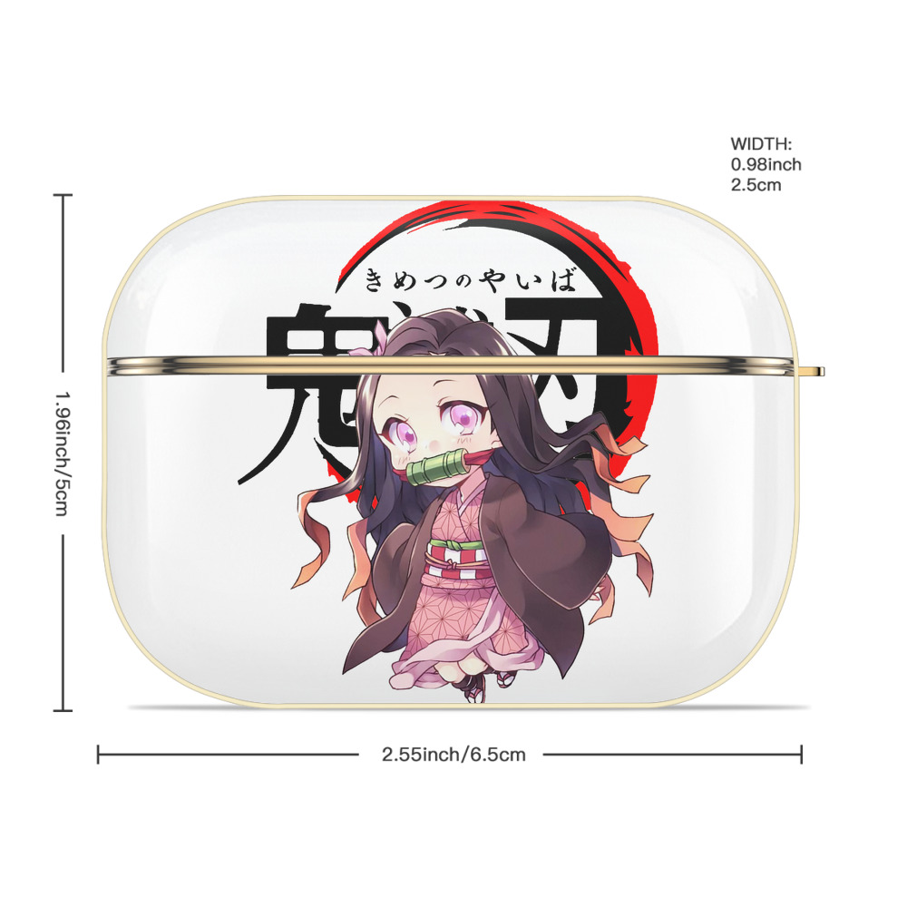 鬼滅の刃（きめつのやいば）竈門 禰󠄀豆子／かまど ねずこ Kamado Nezuko 【AirPods Pro用】ハードシェル保護ケース｜耐衝撃・防指紋・カラビナ付き商品仕様