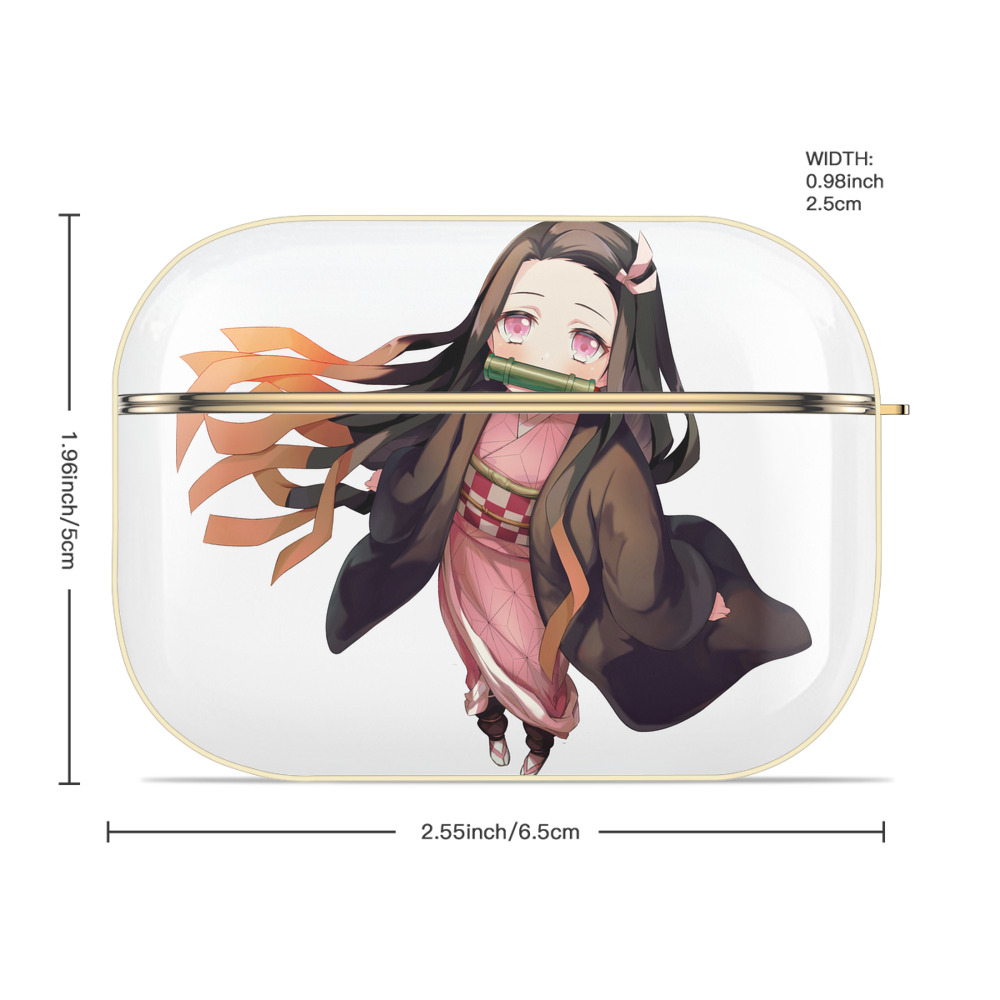 鬼滅の刃（きめつのやいば）竈門 禰󠄀豆子／かまど ねずこ Kamado Nezuko 【AirPods Pro用】ハードシェル保護ケース｜耐衝撃・防指紋・カラビナ付き商品仕様