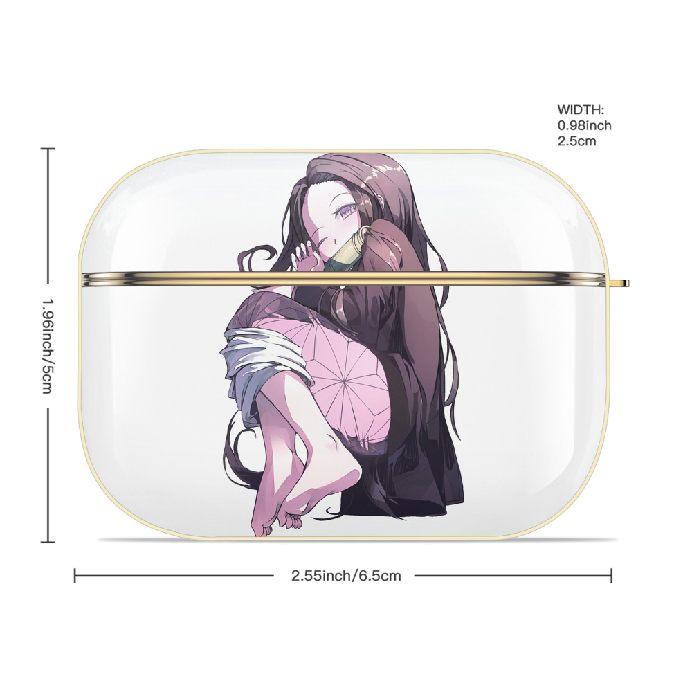 鬼滅の刃（きめつのやいば）竈門 禰󠄀豆子／かまど ねずこ Kamado Nezuko 【AirPods Pro用】ハードシェル保護ケース｜耐衝撃・防指紋・カラビナ付き商品仕様