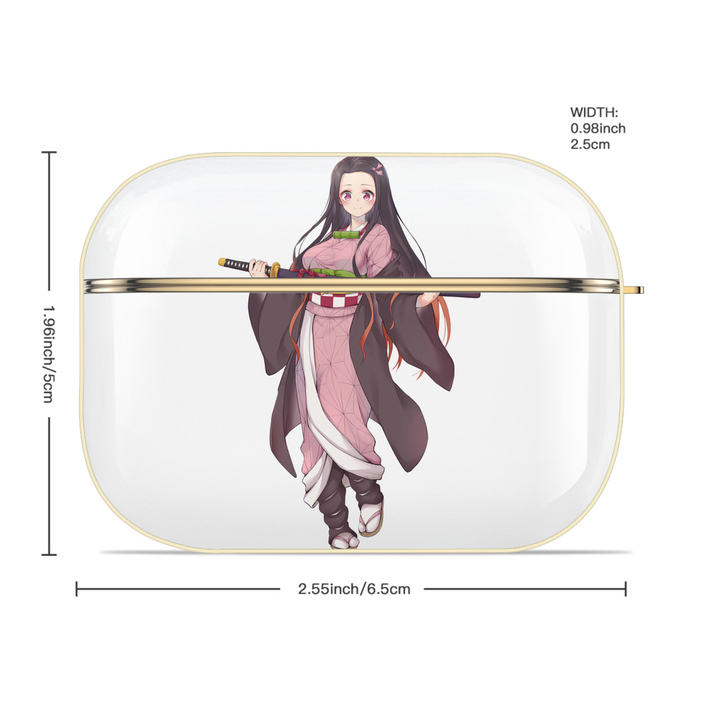 鬼滅の刃（きめつのやいば）竈門 禰󠄀豆子／かまど ねずこ Kamado Nezuko 【AirPods Pro用】ハードシェル保護ケース｜耐衝撃・防指紋・カラビナ付き商品仕様