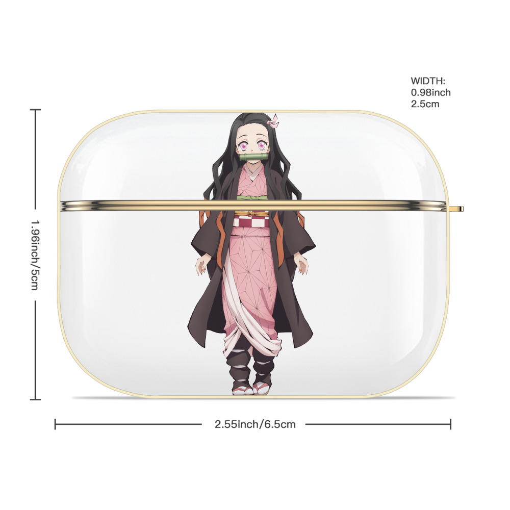 鬼滅の刃（きめつのやいば）竈門 禰󠄀豆子／かまど ねずこ Kamado Nezuko 【AirPods Pro用】ハードシェル保護ケース｜耐衝撃・防指紋・カラビナ付き商品仕様