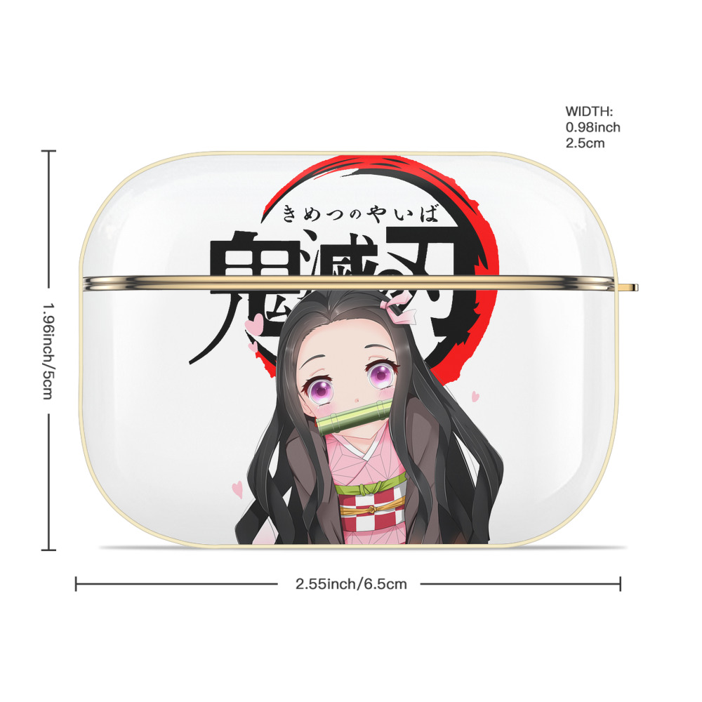 鬼滅の刃（きめつのやいば）竈門 禰󠄀豆子／かまど ねずこ Kamado Nezuko 【AirPods Pro用】ハードシェル保護ケース｜耐衝撃・防指紋・カラビナ付き商品仕様