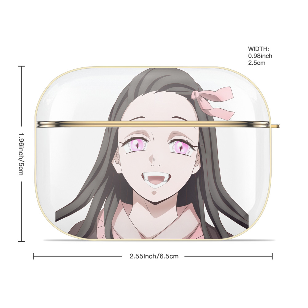鬼滅の刃（きめつのやいば）竈門 禰󠄀豆子／かまど ねずこ Kamado Nezuko 【AirPods Pro用】ハードシェル保護ケース｜耐衝撃・防指紋・カラビナ付き商品仕様