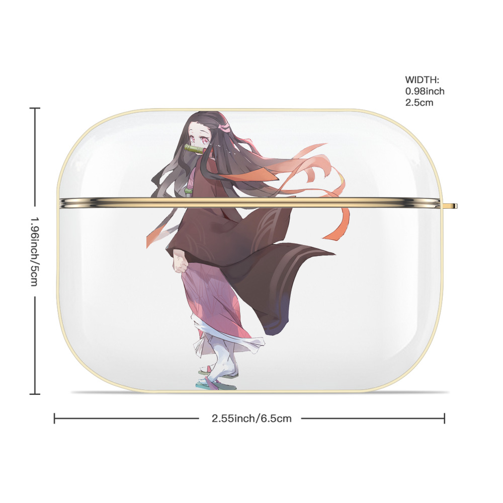 鬼滅の刃（きめつのやいば）竈門 禰󠄀豆子／かまど ねずこ Kamado Nezuko 【AirPods Pro用】ハードシェル保護ケース｜耐衝撃・防指紋・カラビナ付き商品仕様