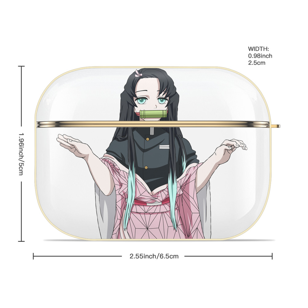鬼滅の刃（きめつのやいば）竈門 禰󠄀豆子／かまど ねずこ Kamado Nezuko 【AirPods Pro用】ハードシェル保護ケース｜耐衝撃・防指紋・カラビナ付き商品仕様