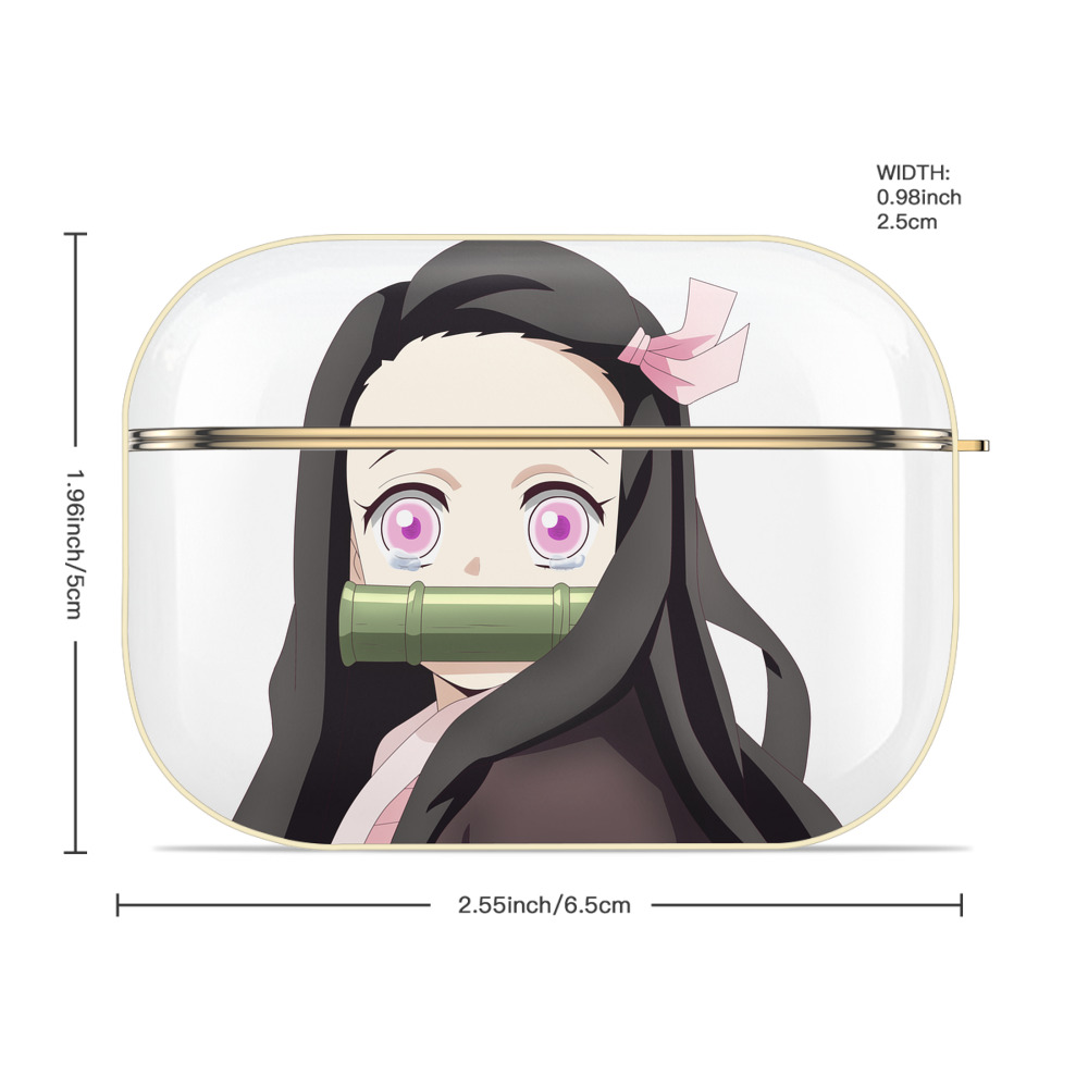鬼滅の刃（きめつのやいば）竈門 禰󠄀豆子／かまど ねずこ Kamado Nezuko 【AirPods Pro用】ハードシェル保護ケース｜耐衝撃・防指紋・カラビナ付き商品仕様