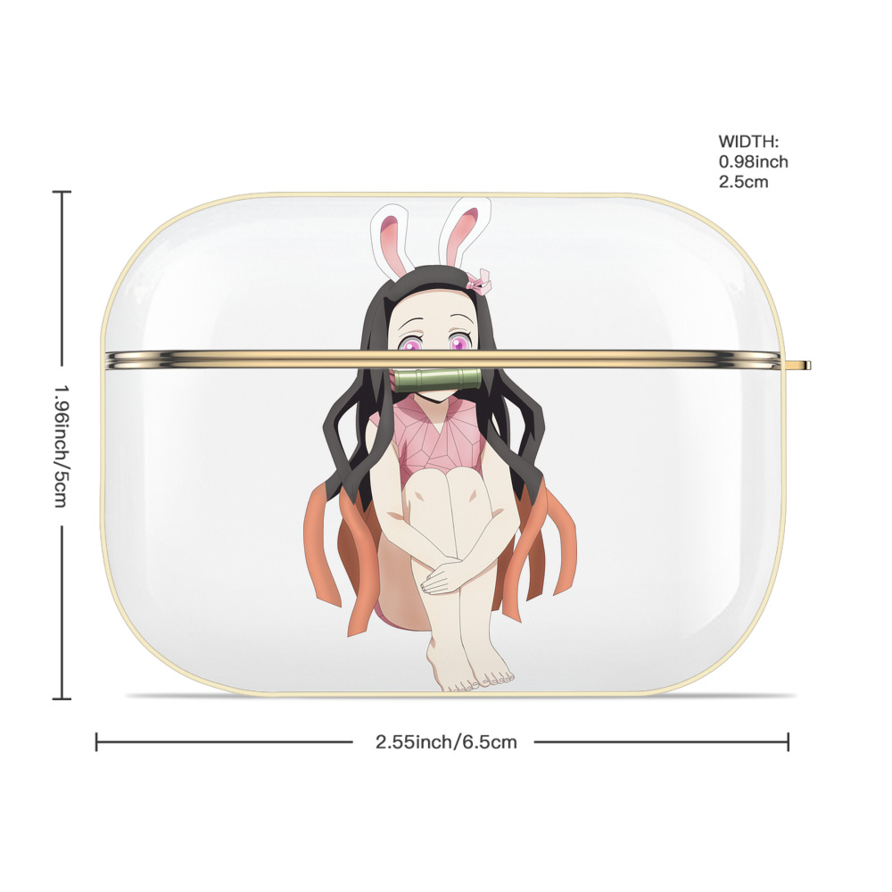 鬼滅の刃（きめつのやいば）竈門 禰󠄀豆子／かまど ねずこ Kamado Nezuko 【AirPods Pro用】ハードシェル保護ケース｜耐衝撃・防指紋・カラビナ付き商品仕様